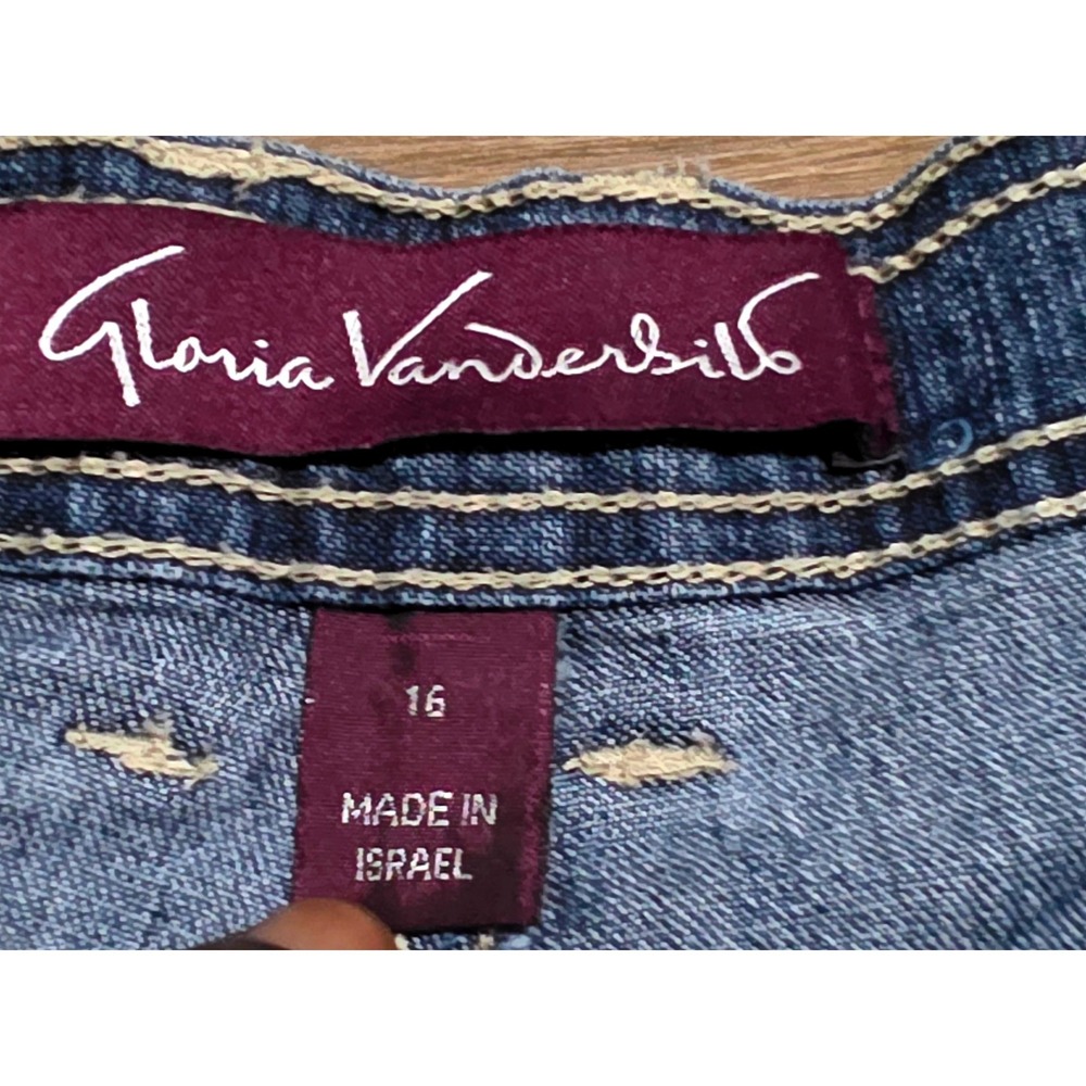Gloria Vanderbilt Amanda High Rise Straight Leg Blue Denim Jeans Womens Size 16 - Picture 8 of 10